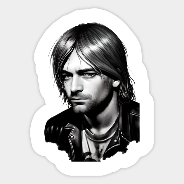 Kurt Cobain 04 Sticker by Jaymz Weiss Designz